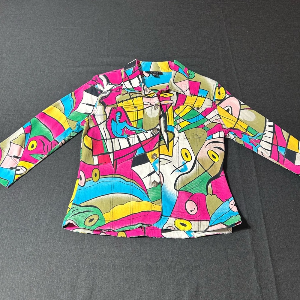 Colorful Kaktus Abstract Print Jacket - Picture 7 of 15
